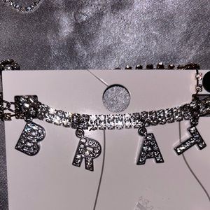 Rhinestones Letter Charm Anklet